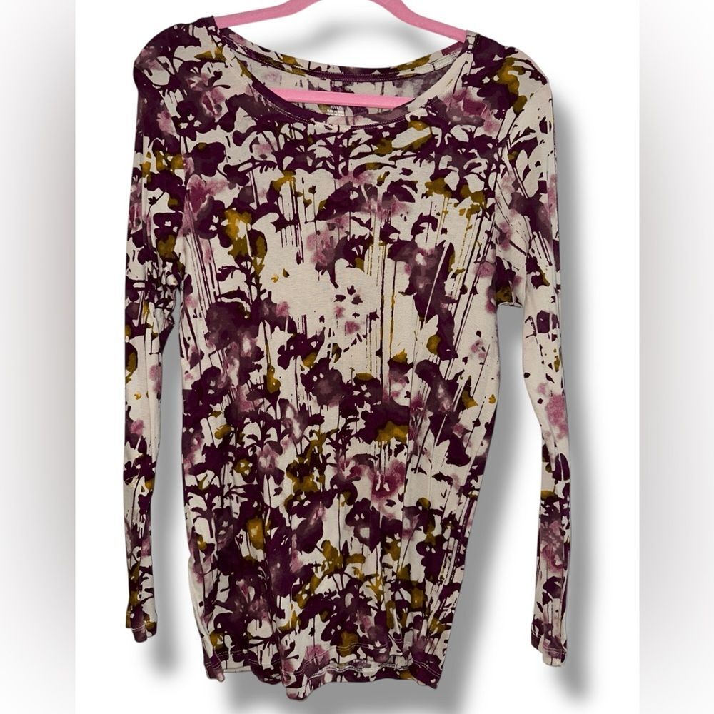 Nwt Sz XL Daisy Fuentes L/S Favorite T in the "Berry Combo" Long Sleeves Tee Top